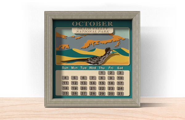 2026 NATIONAL PARK CALENDAR SHADOW BOX BUNDLE Svg - Cricut Files, Cardstock Svg, Silhouette Files - HelloCrafterSvg
