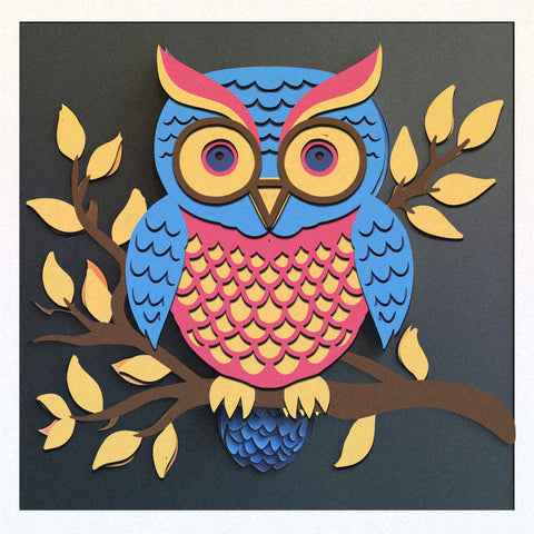 3d OWL Svg, LAYERED OWL Svg 