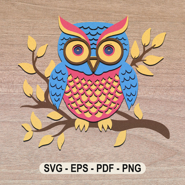 3d OWL Svg, LAYERED OWL Svg 