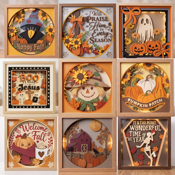 3D FALL ECLUSIVE BUNDLE SHADOW BOX SVG