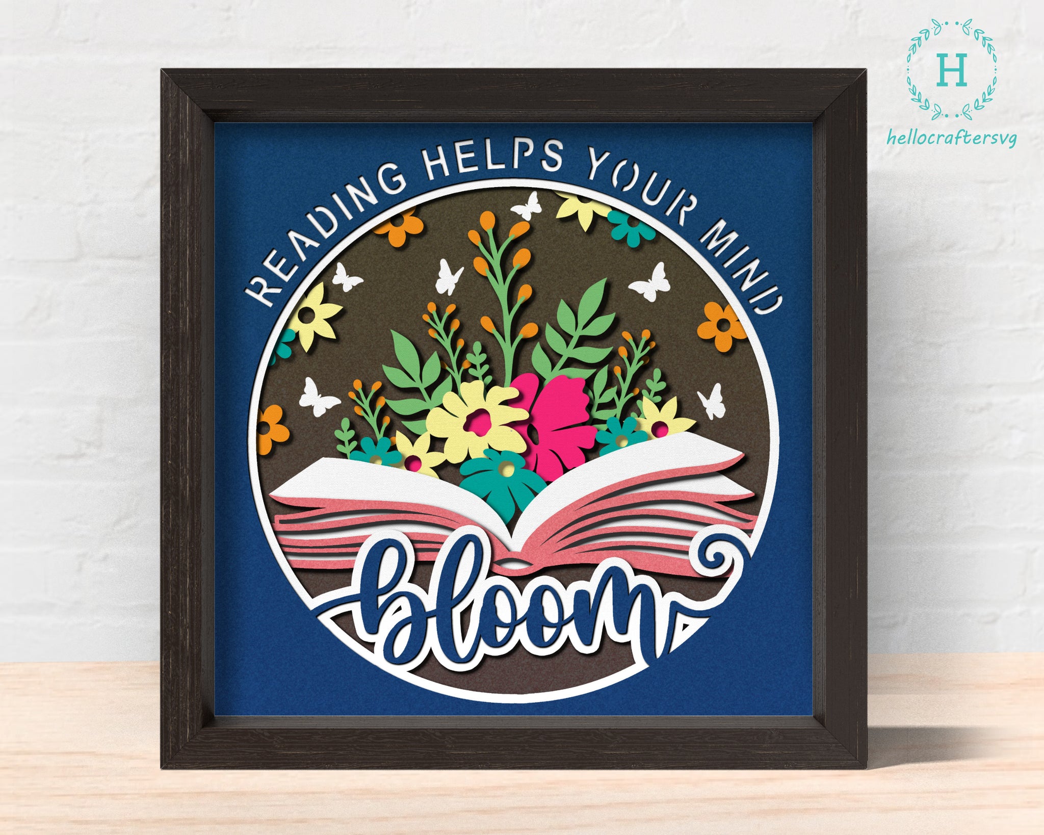 3d Reading Book Chapter Shadow Box Svg