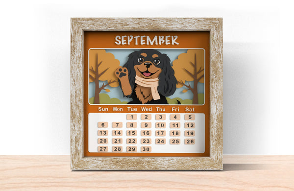 2026 DOG CALENDAR SHADOW BOX BUNDLE Svg - Cricut Files, Cardstock Svg, Silhouette Files - HelloCrafterSvg