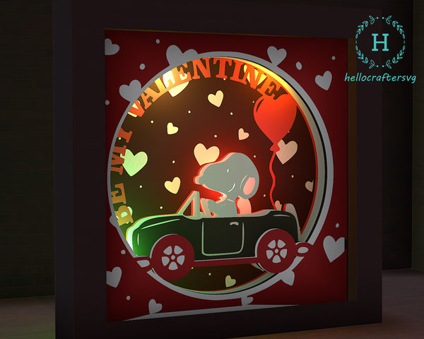  Valentine Snoopy Love svg - VALENTINE Charlie brown Shadow Light Box Svg44
