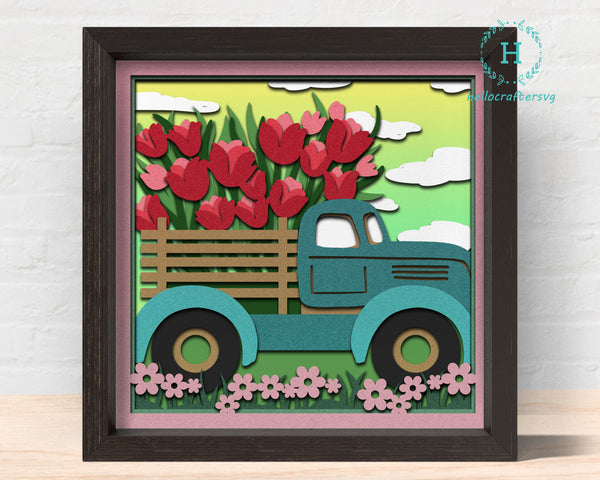 3D SPRING EASTER BUNDLE Svg, SPRING DECOR Shadow Box Svg