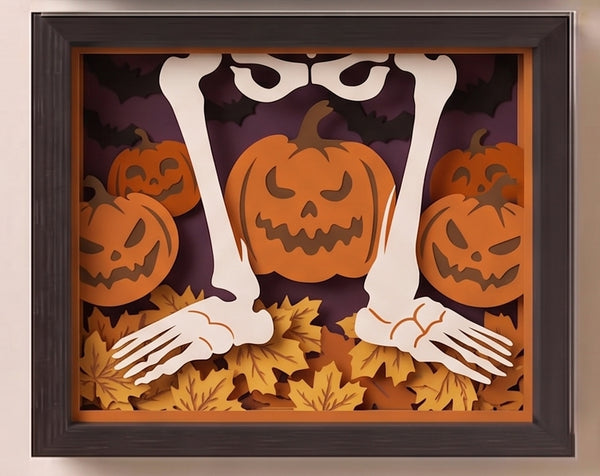 3D SKELETON TRIO SET SHADOW BOX SVG