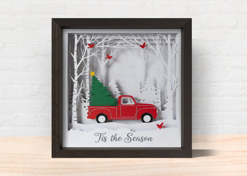 3D TIS THE SEASON SVG, Christmas Shadow Box Svg