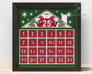 3D 25 Days Until Christmas Svg, CHRISTMAS COUNTDOWN Shadow Box Svg - Cricut Files, Cardstock Svg, Silhouette Files - HelloCrafterSvg.