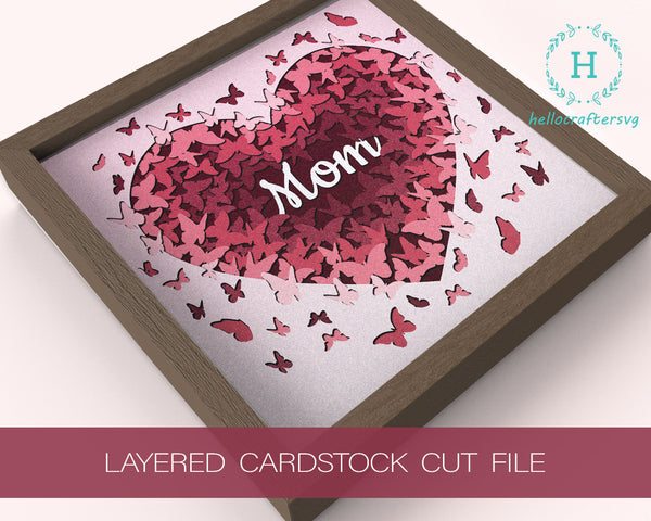 3D Butterfly Mom Svg, Mother's Shadow Box Svg-22