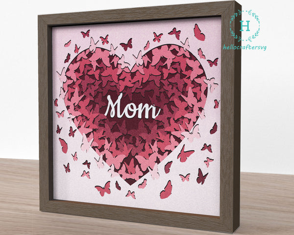3D Butterfly Mom Svg, Mother's Shadow Box Svg-55
