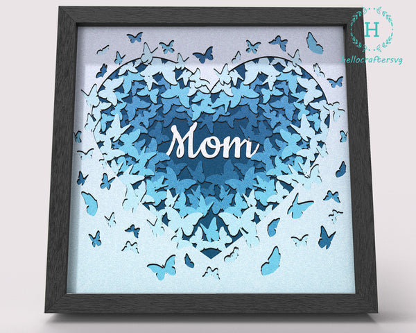 3D Butterfly Mom Svg, Mother's Shadow Box Svg-77