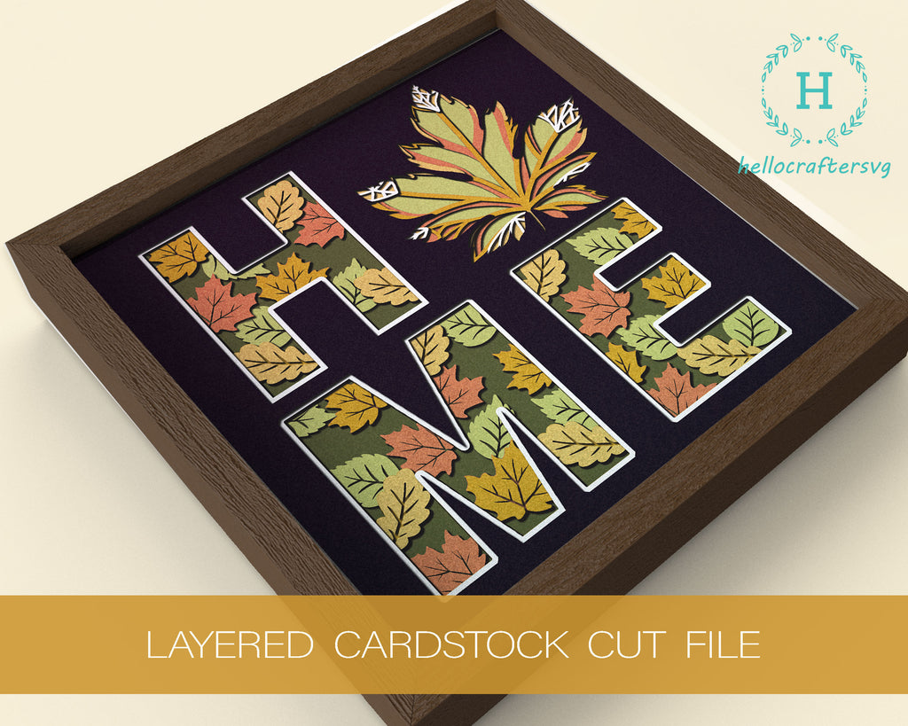 Free Fall Shadow Box 3d FALL HOME Svg, Fall Shadow Box Svg - hellocraftersvg