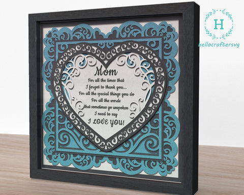 3d Mom Scripture Svg, Mother's Day Gift Shadow Box Svg 