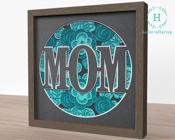 3D MOM Svg, Mother's Day Gift Shadow Box Svg