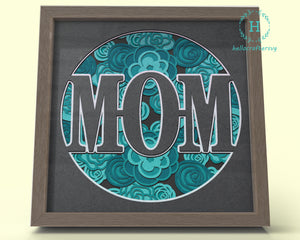 3D MOM Svg, Mother's Day Gift Shadow Box Svg