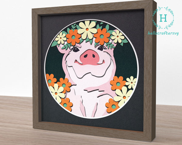 3d PIG Svg, PIG Shadow Box Svg-2212