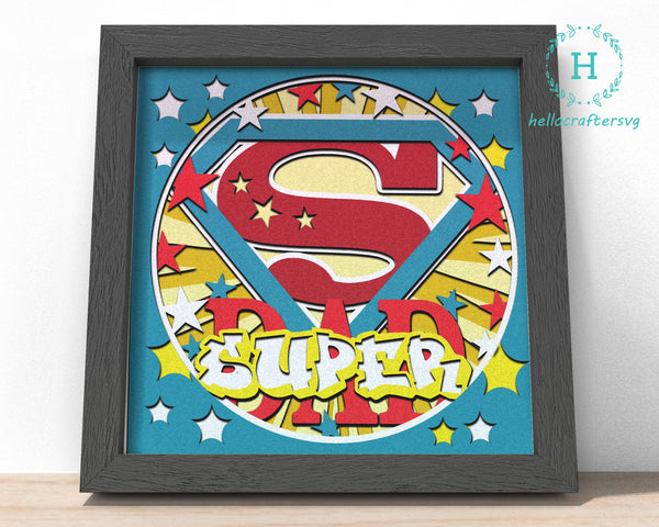 3d Super Dad Svg, FATHER'S DAY Shadow Box Svg -22