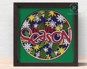 3D THE SEASON SVG, Christmas Shadow Box Svg, Cricut Files, Cardstock Svg, Silhouette Files - HelloCrafterSvg.