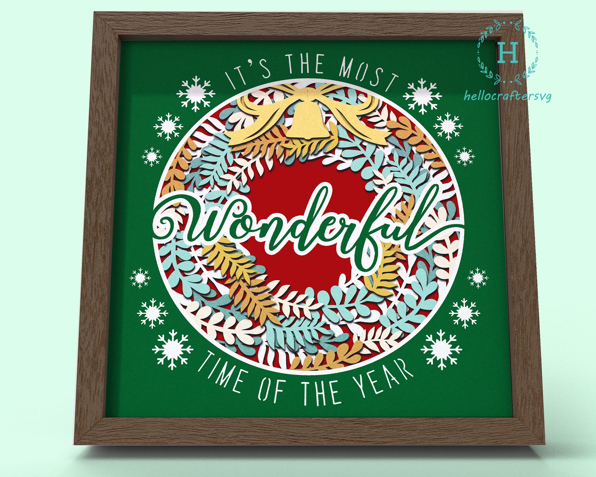 3d Wonderful Svg, CHRISTMAS Shadow Box Svg - Cricut Files, Cardstock Svg, Silhouette Files - HelloCrafterSvg.