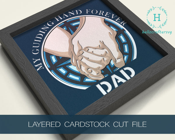3d Father's Hand Svg, Customisable FATHER'S DAY Shadow Box Svg