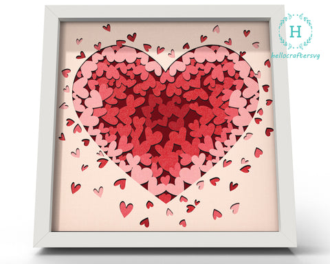 3d Valentine Candy Heart svg - VALENTINE HEART Shadow Box Svg