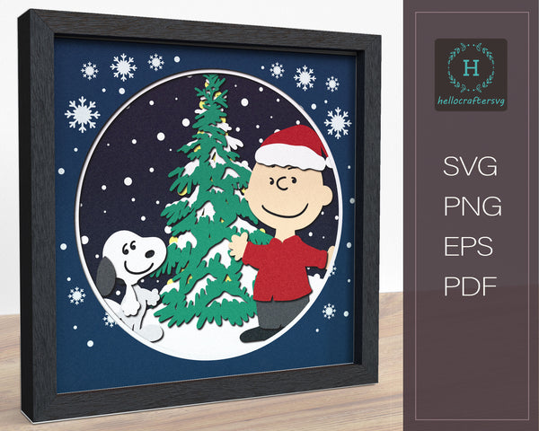 3d CHARLIE BROWN Svg, CHARLIE BROWN Shadow Box Svg - Cricut Files, Cardstock Svg, Silhouette Files - HelloCrafterSvg-22