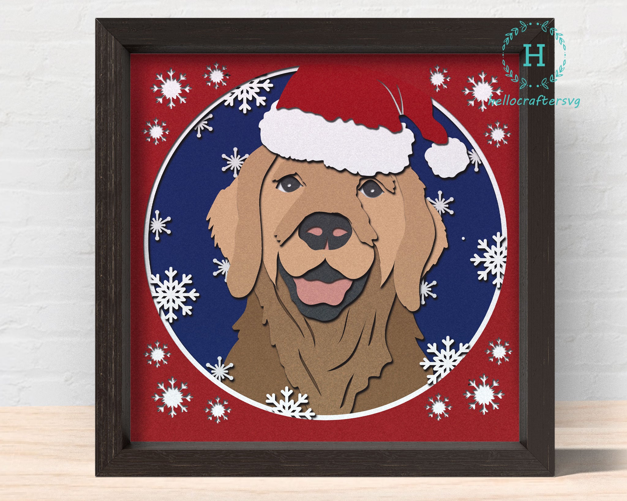 3D DOG SVG, Christmas Dog Shadow Box Svg, Cricut Files, Cardstock Svg, Silhouette Files - HelloCrafterSvg.