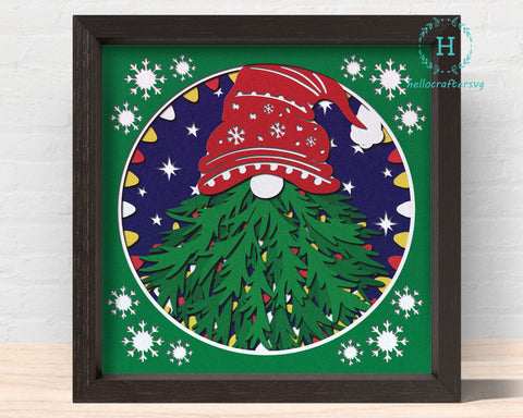 3D CHRISTMAS GNOME SVG, Christmas Shadow Box Svg, Cricut Files, Cardstock Svg, Silhouette Files - HelloCrafterSvg