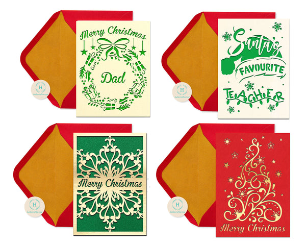 CHRISTMAS GREETING CARD Bundle Svg - Cricut Files, Cardstock Svg, Silhouette Files - HelloCrafterSvg-234
