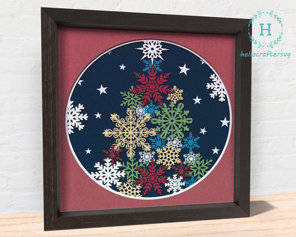 3d Christmas TREE Svg, CHRISTMAS Shadow Box Svg - Cricut Files, Cardstock Svg, Silhouette Files - HelloCrafterSvg-334