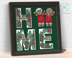 3d gingerbread Svg, CHRISTMAS Shadow Box Svg - Cricut Files, Cardstock Svg, Silhouette Files - HelloCrafterSvg.