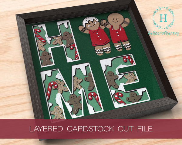 3d gingerbread Svg, CHRISTMAS Shadow Box Svg - Cricut Files, Cardstock Svg, Silhouette Files - HelloCrafterSvg.