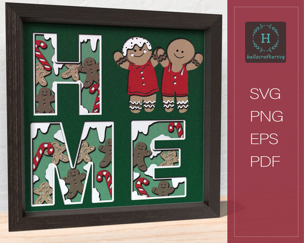 3d gingerbread Svg, CHRISTMAS Shadow Box Svg - Cricut Files, Cardstock Svg, Silhouette Files - HelloCrafterSvg.-22