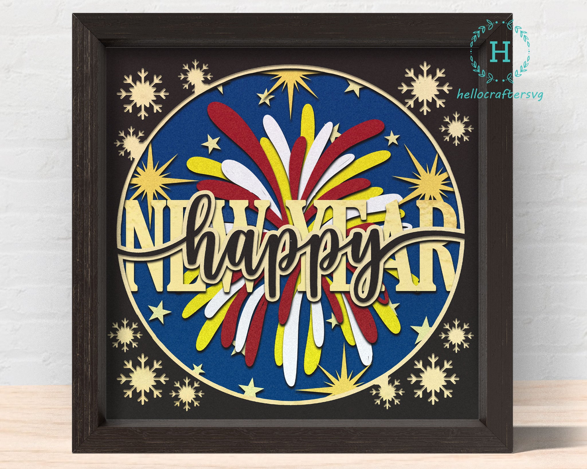 3d Happy New Year Svg, NEW YEAR 2023 Shadow Box Svg - Cricut Files, Cardstock Svg, Silhouette Files - HelloCrafterSvg-11