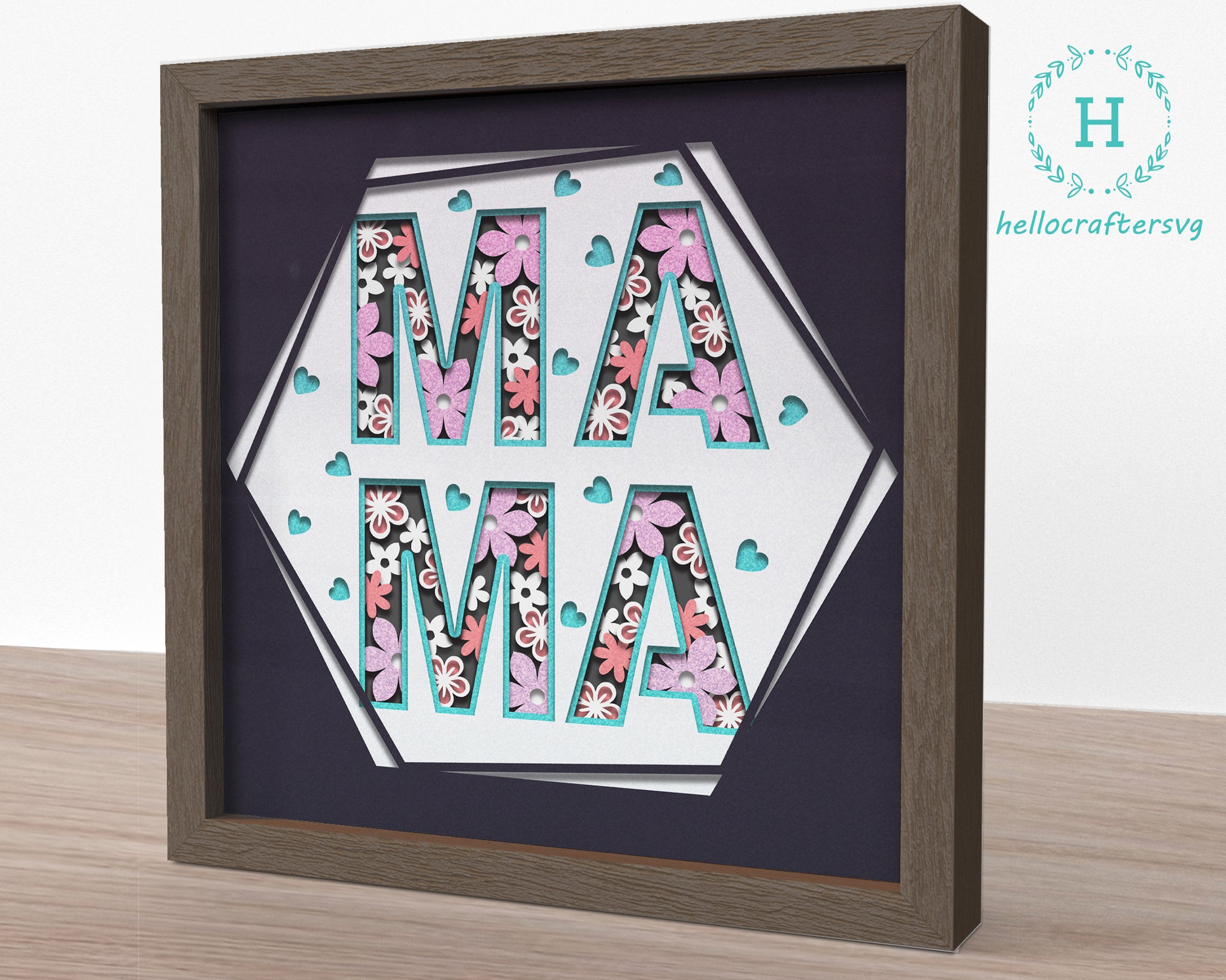 3D MAMA Svg, 3d Mother's Day Svg - Mother's Day Shadow Box Svg