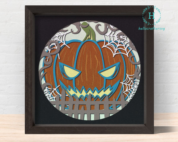 3d Halloween Pumpkin Svg, Pumpkin Shadow Box - Cricut Files, Cardstock, Silhouette Files - HelloCrafterSvg-22