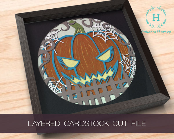 3d Halloween Pumpkin Svg, Pumpkin Shadow Box - Cricut Files, Cardstock, Silhouette Files - HelloCrafterSvg-4e4