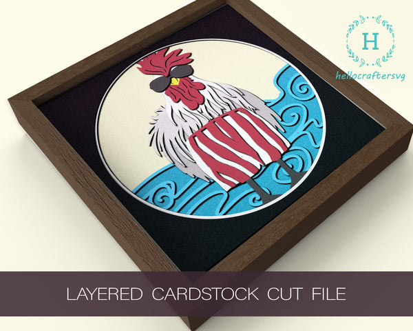 3D Rooster Svg, Rooster Shadow Box Svg-22