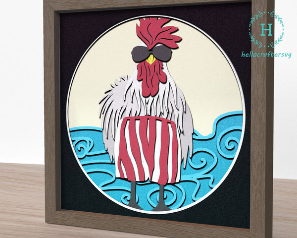 3D Rooster Svg, Rooster Shadow Box Svg-54