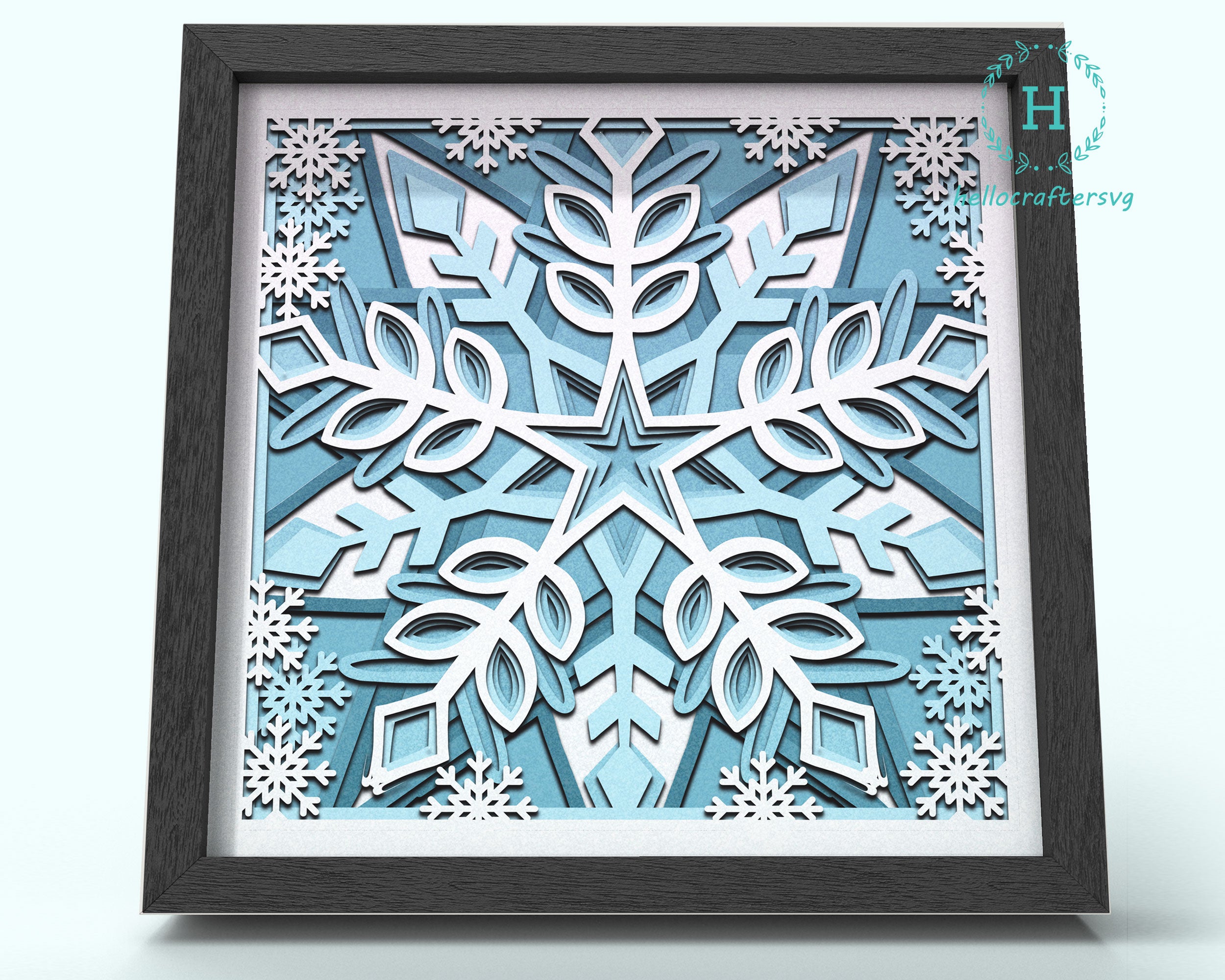 3D Snowflake SVG Bundle 1 9 Paper Snowflake SVG Templates Christmas  Snowflake SVG Cut File Paper Snow Svg 