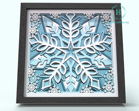 3d SNOWFLAKE Svg, Snowflake Shadow Box Svg - Cricut Files, Cardstock Svg, Silhouette Files - HelloCrafterSvg