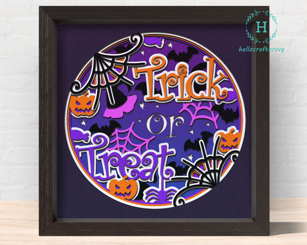 3D TRICK OR TREAT Svg, Halloween Shadow Box Svg, Cricut Files, Cardstock Svg, Silhouette Files - HelloCrafterSvg